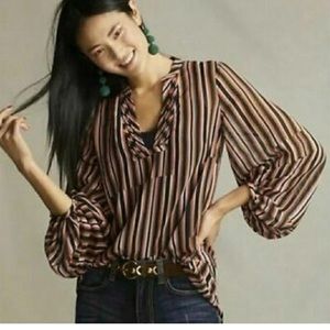 Cabi The Ultimate Blouse sheer stripes XS